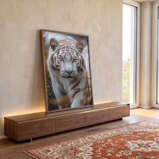 Quadro Decorativo A Beleza do Tigre em ambiente decorado - quadros decorativos para sala