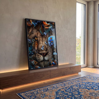 Quadro Decorativo: Majestade Selvagem e Cores Encantadoras em ambiente decorado - quadros decorativos para sala