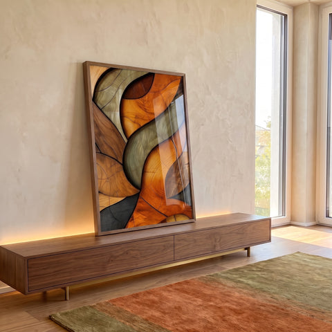Quadro Decorativo Tramas da Natureza em ambiente decorado - quadros decorativos para sala