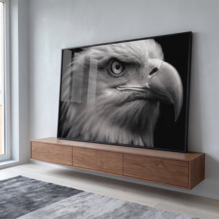 Quadro Decorativo Águia Majestosa em ambiente decorado - quadros decorativos para sala
