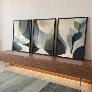 Quadro Decorativo Abstrato Serenidade Moderna em ambiente decorado - quadros decorativos para sala