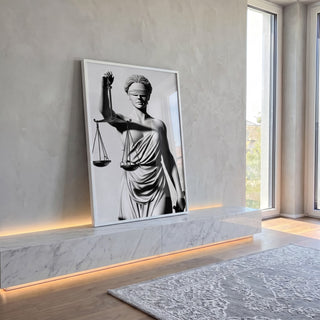 Quadro Decorativo A Justiça em Grande Estilo em ambiente decorado - quadros decorativos para sala