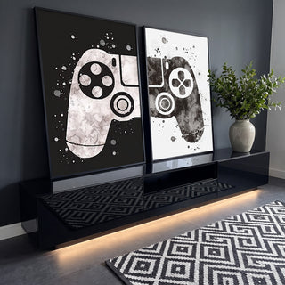 Quadro Decorativo Gamers em Ação: Exclusividade Visual em ambiente decorado - quadros decorativos para sala