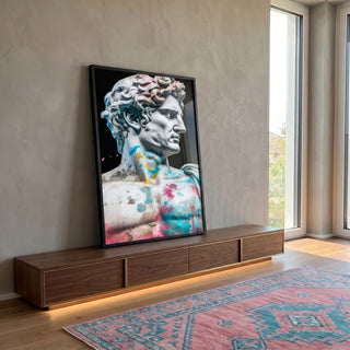 Quadro Decorativo Bustos Clássicos e Modernos em ambiente decorado - quadros decorativos para sala