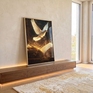 Quadro Decorativo O Segredo da Paz em ambiente decorado - quadros decorativos para sala