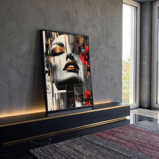 Quadro Decorativo A Beleza da Mulher Abstrata em ambiente decorado - quadros decorativos para sala