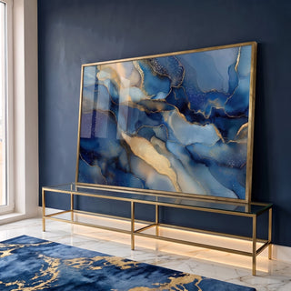 Quadro Decorativo Serenidade Azul em ambiente decorado - quadros decorativos para sala