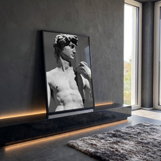 Quadro Decorativo: Toque Renascentista Único em Preto e Branco em ambiente decorado - quadros decorativos para sala