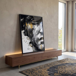 Quadro Decorativo Elegância Abstrata em ambiente decorado - quadros decorativos para sala