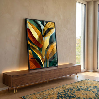 Quadro Decorativo Naturaleza: Arte Orgânica e Vibrante em ambiente decorado - quadros decorativos para sala