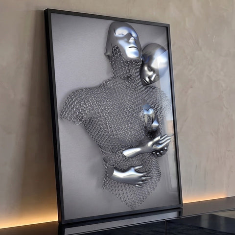 Quadro Decorativo Amor Eterno Enlace de Almas em Prata