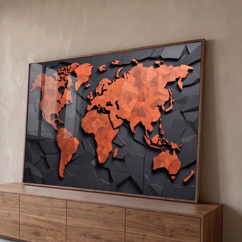 Quadro Decorativo Mapa do Estilo Moderno Elegância Única