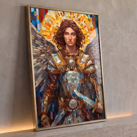 Quadro Decorativo Arcanjo Miguel Elegância e Estilo para sua Decoração
