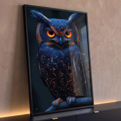 Quadro Decorativo Olhar Profundo da Coruja Belezas da Natureza