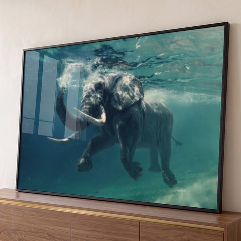Quadro Decorativo Serenidade do Elefante na Água