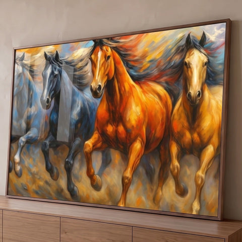 Quadro Decorativo Cavalos em Movimento