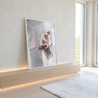 Quadro Decorativo Mãos de Esperança - Toque Emocional Único em ambiente decorado - quadros decorativos para sala