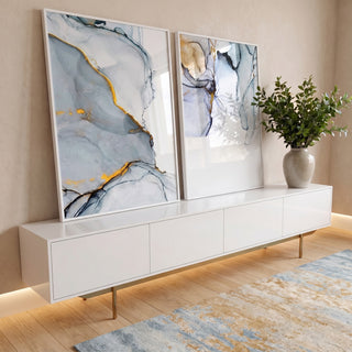 Quadro Decorativo Abstração Mármore e Cores Vibrantes em ambiente decorado - quadros decorativos para sala