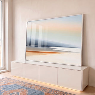 Quadro Decorativo Serenidade à Beira-Mar em ambiente decorado - quadros decorativos para sala