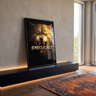 Quadro Decorativo Moderna Arte Lobo Execução - Estilo e Sofisticação em ambiente decorado - quadros decorativos para sala