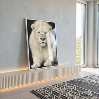 Quadro Decorativo Majestoso Leão em ambiente decorado - quadros decorativos para sala