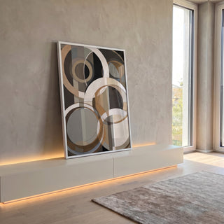 Quadro Decorativo Serenidade Abstrata e Colorida em ambiente decorado - quadros decorativos para sala