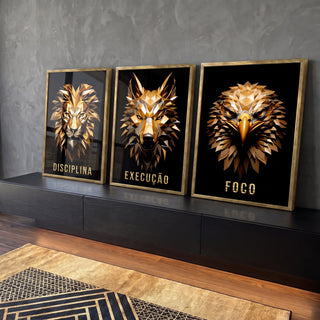Quadro Decorativo Inspiração: Disciplina e Foco em ambiente decorado - quadros decorativos para sala