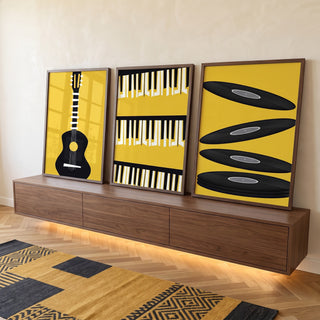 Quadro Decorativo Melodia da Alma em Cores Vibrantes em ambiente decorado - quadros decorativos para sala