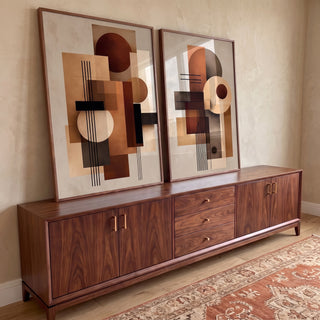 Quadro Decorativo Abstrato Aconchegante em ambiente decorado - quadros decorativos para sala