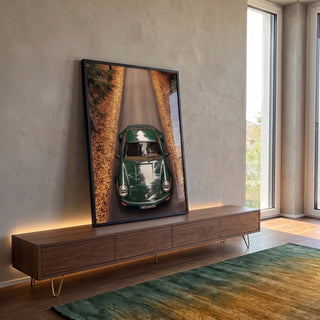 Quadro Decorativo de Carro Esportivo em ambiente decorado - quadros decorativos para sala