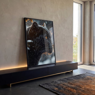 Quadro Decorativo Pantera - Arte que Inspira e Protege em ambiente decorado - quadros decorativos para sala