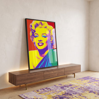 Quadro Decorativo - Marilyn Monroe Pop Arte em ambiente decorado - quadros decorativos para sala