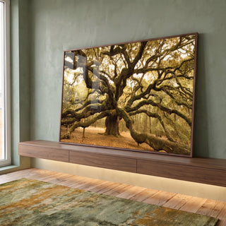 Quadro Decorativo: Serenidade do Carvalho em Floresta em ambiente decorado - quadros decorativos para sala