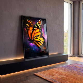 Quadro Decorativo A Fluidez da Borboleta em ambiente decorado - quadros decorativos para sala