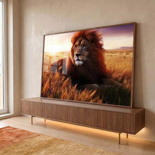 Quadro Decorativo Majestade da Savana em ambiente decorado - quadros decorativos para sala