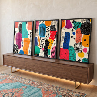Quadro Decorativo A Beleza do Abstrato Desleixado em ambiente decorado - quadros decorativos para sala