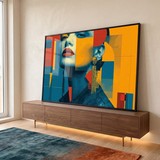 Quadro Decorativo Mulher Moderna em ambiente decorado - quadros decorativos para sala