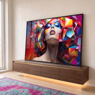Quadro Decorativo: Renascer em Cores Deslumbrantes em ambiente decorado - quadros decorativos para sala