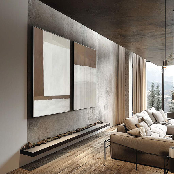 quadros decorativos para sala em composição minimalista com formas geométricas