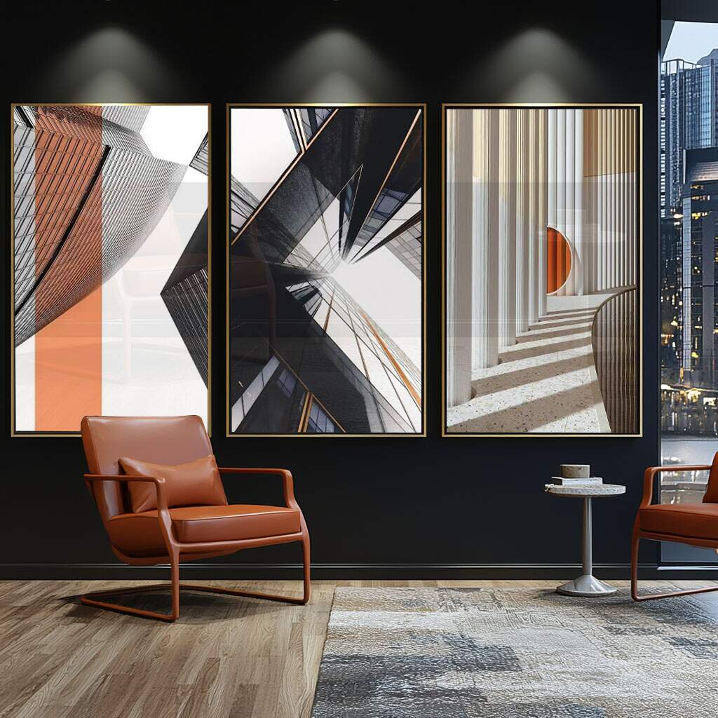 quadros decorativos geométricos linhas abstratas modernas em canvas