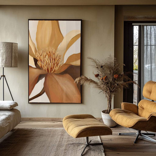 quadros decorativos com flores amarelas em estilo nórdico e moldura dourada