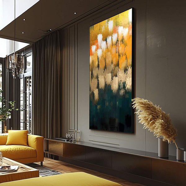quadros decorativos geométricos abstração vibrante para quarto casal