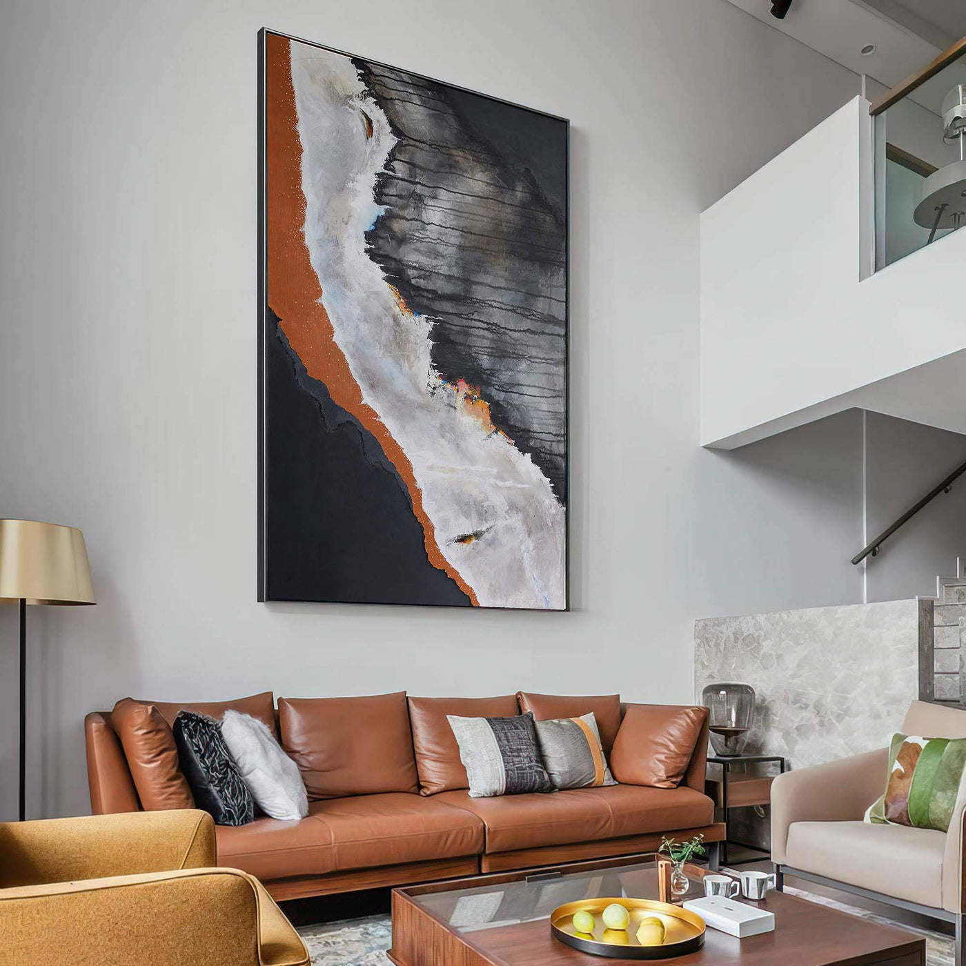 quadros decorativos para quarto rústico em tons terrosos e abstratos