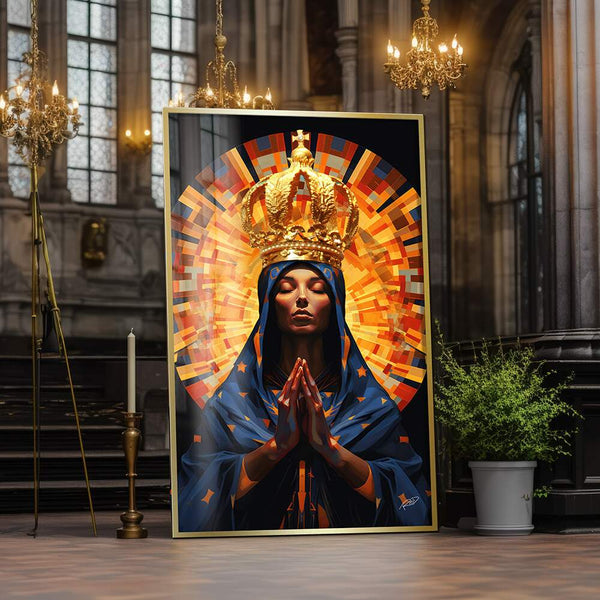 Como decorar com quadro de Nossa Senhora: Quadro Decorativo Abstrato Nossa Senhora da Aparecida