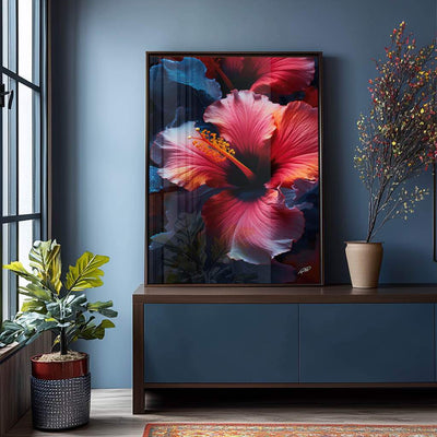 Fórmulas para quadro decorativo para lavabo - Hibisco aquarela como exemplo de paleta ideal