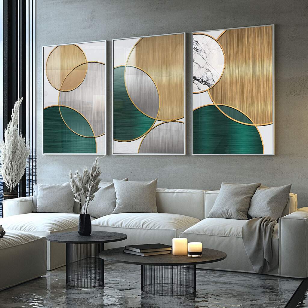 quadros decorativos para cozinha em estilo geométrico e minimalista