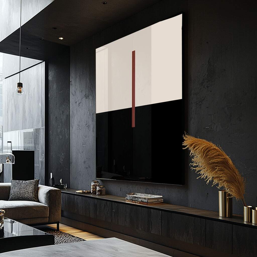 quadro decorativo abstrato tamanho gigante para sala em tons geométricos