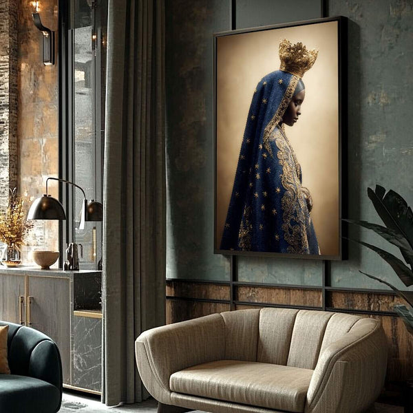 quadros decorativos para ambientes tematicos com realeza azul e dourado