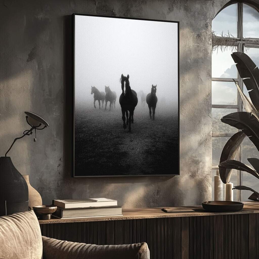 quadros decorativos com moldura branca em parede clara ampliam espaço visual