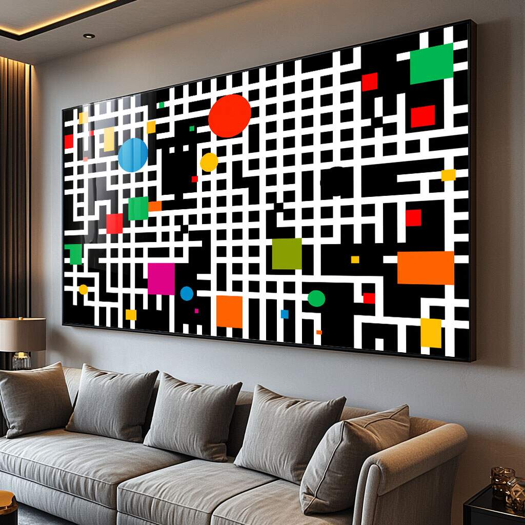 quadros decorativos abstratos geométricos para decoração moderna